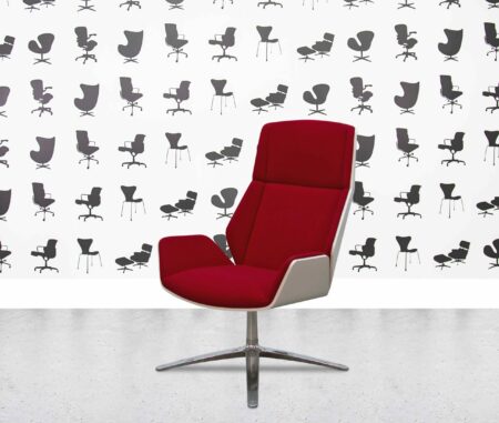 refurbished boss design kruze high back swivel lounge chair carmine red