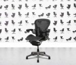 refurbished herman miller aeron classic size b full spec polished aluminium posture fit black