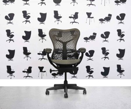 refurbished herman miller mirra chair full spec grey mesh seat black back