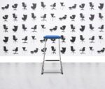 Refurbished Orangebox Cantilever Spring Stool - Blue Fabric - Corporate Spec