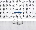 Refurbished Orangebox Cantilever Spring Stool - Blue Fabric - Corporate Spec 1