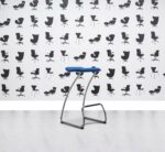 Refurbished Orangebox Cantilever Spring Stool - Blue Fabric - Corporate Spec3