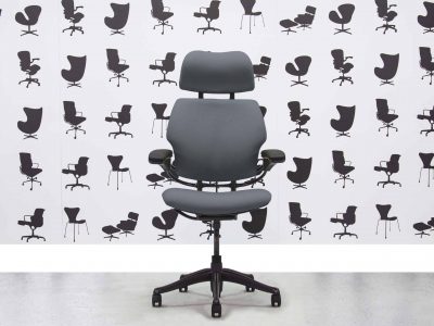 HOMEPAGE 24 Refurbished Humanscale Freedom High Back with Headrest - Graphite Frame - Paseo Fabric - Corporate Spec