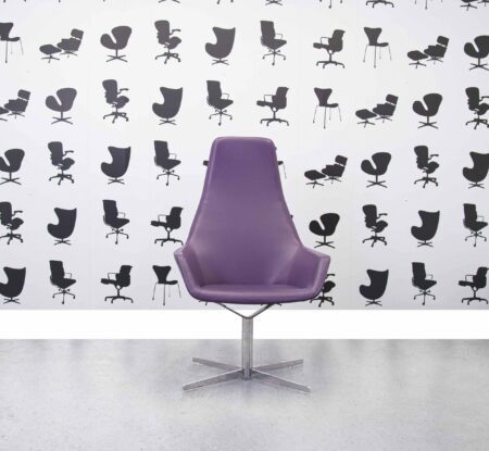 Refurbished Hitch Mylius HM86F Swivel High Back Armchair - Purple Leather - Corporate Spec