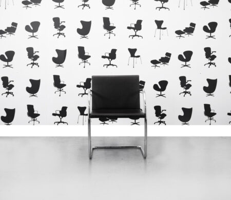 Refurbished - Brno Chair Tublar- Knoll - E07M - Black and Chrome - Corporate Spec