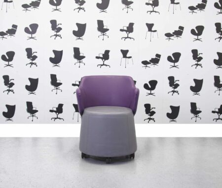 Refurbished Orangebox Ramsey - Grey Seat - Purple Back - Leather - Corporate Spec