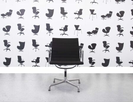 Refurbished Vitra EA108 - Black Fabric - Polished Aluminium - Corporate Spec