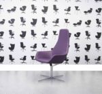 Refurbished Hitch Mylius HM86F Swivel High Back Armchair - Purple Leather - Corporate Spec 1