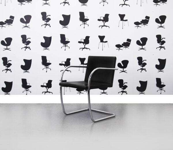 Refurbished - Brno Chair Tublar- Knoll - E07M - Black and Chrome - Corporate Spec 1