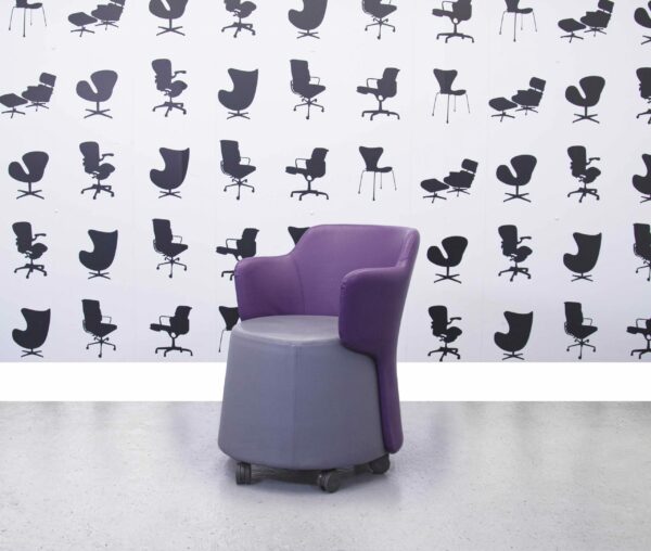 Refurbished Orangebox Ramsey - Grey Seat - Purple Back - Leather - Corporate Spec 1
