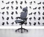 Refurbished Humanscale Freedom High Back with Headrest - Black Frame - Multi Colour in Leather