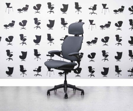 Refurbished Humanscale Freedom High Back with Headrest - Black Frame - Multi Colour in Leather