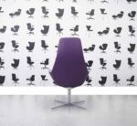 Refurbished Hitch Mylius HM86F Swivel High Back Armchair - Purple Leather - Corporate Spec 2