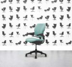 Refurbished Humanscale Freedom Low Back Task Chair - Bluebell - Black Frame - Corporate Spec - Corporate Spec 3