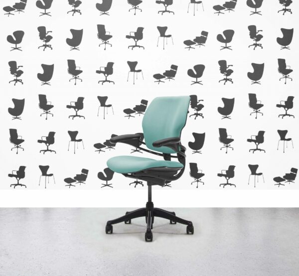 Refurbished Humanscale Freedom Low Back Task Chair - Bluebell - Black Frame - Corporate Spec - Corporate Spec 3