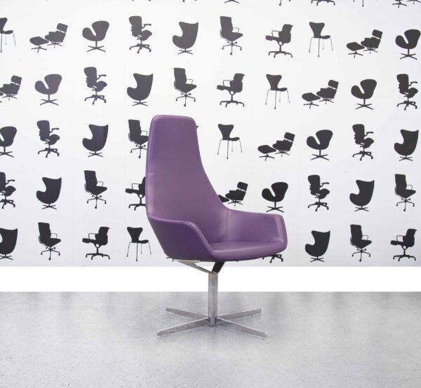 Refurbished Hitch Mylius HM86F Swivel High Back Armchair - Purple Leather - Corporate Spec 3
