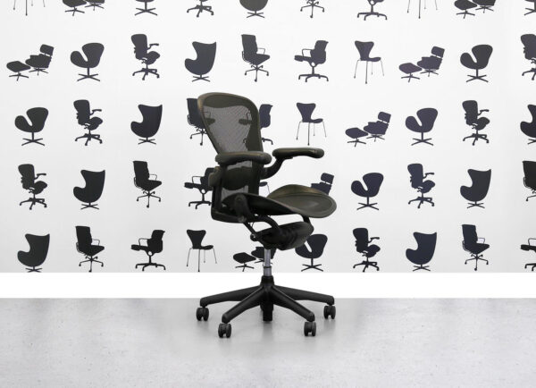 Refurbished Herman Miller Aeron Size A. Classic Version, Black Pellicle Mesh With Lumbar - Corporate Spec 3