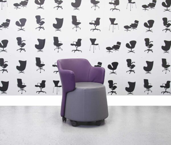 Refurbished Orangebox Ramsey - Grey Seat - Purple Back - Leather - Corporate Spec 3