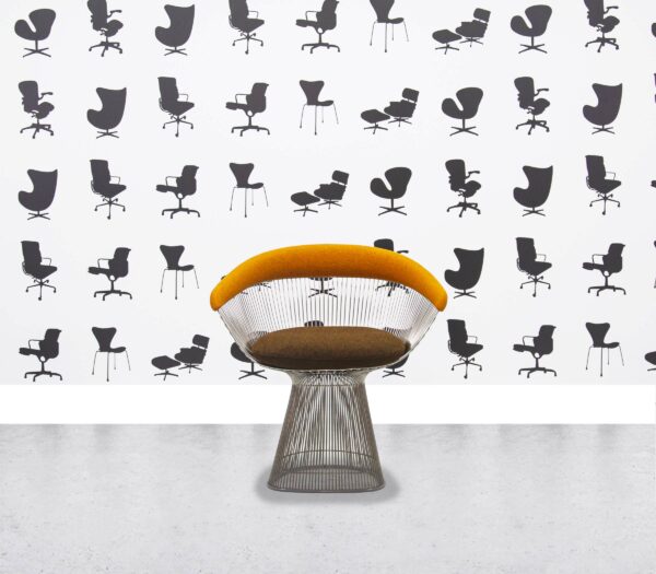Refurbished Walter Knoll Platner Armchair - Orange and Brown - Corporate Spec