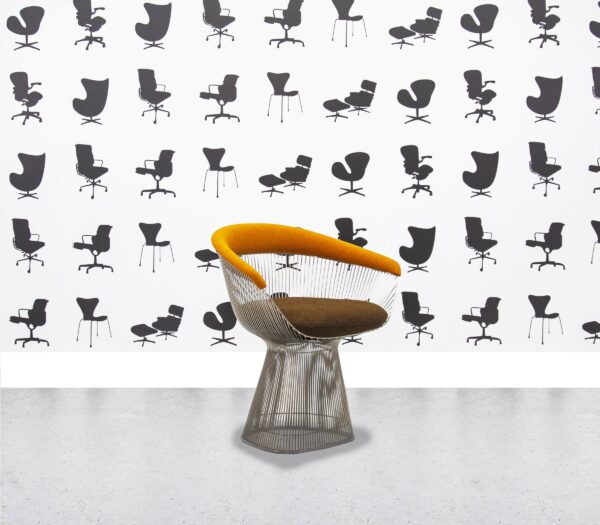 Refurbished Walter Knoll Platner Armchair - Orange and Brown - Corporate Spec 1