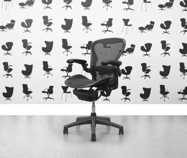 Refurbished Herman Miller Aeron Size B - Classic Version - Graphite - Lumbar Support - Corporate Spec 1