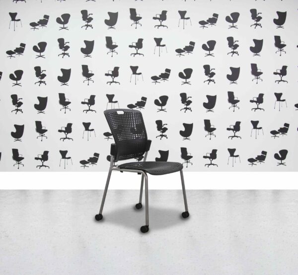 Refurbished Humanscale Cinto Stacking Chair with Wheels - Aluminium Base - Black - Corporate Spec 3