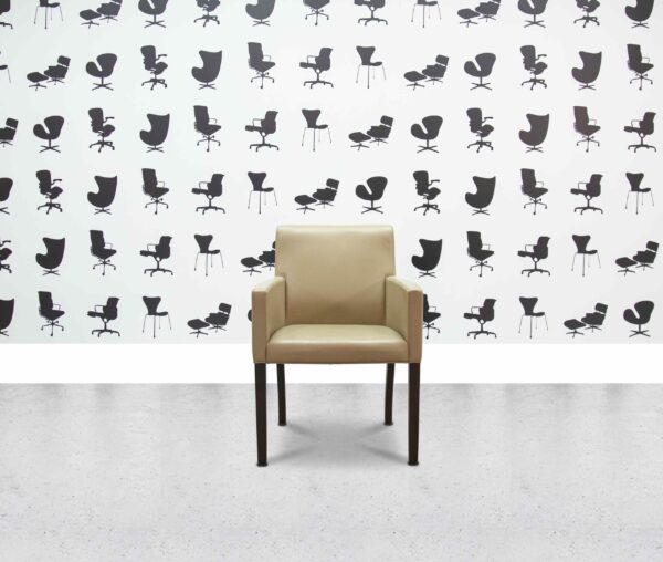 Refurbished Keilhauer Conference Chair - Wooden Legs - Beige Leather - Corporate Spec