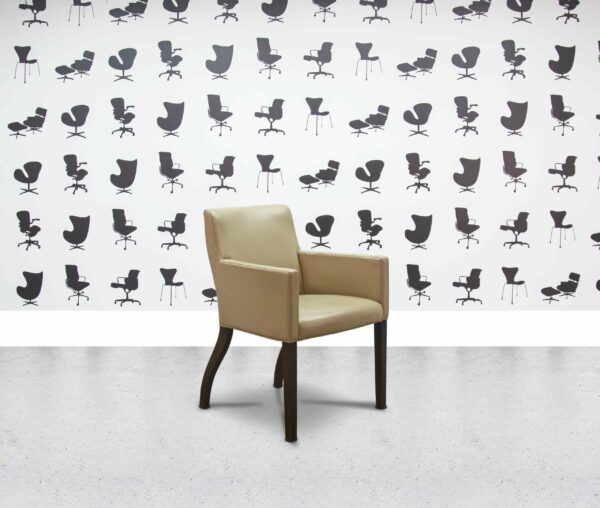 Refurbished Keilhauer Conference Chair - Wooden Legs - Beige Leather - Corporate Spec 3