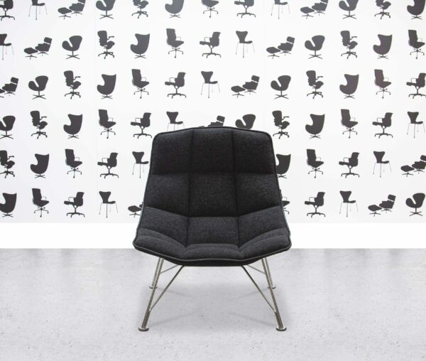 refurbished walter knoll lounge chair by jehs+laub grey fabric