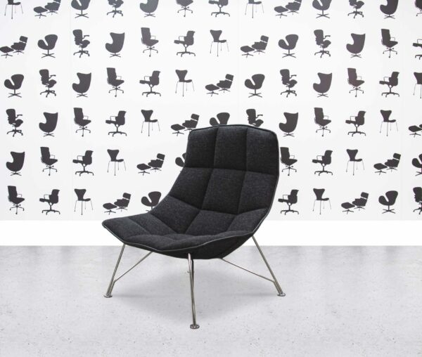 refurbished walter knoll lounge chair by jehs+laub grey fabric