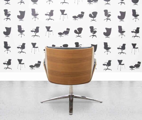 Refurbished Boss Design - Kruze Swivel Chair - Black Leather - Walnut Frame - Corporate Spec 2