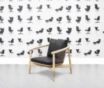 refurbished herman miller crosshatch chair white walnut frame black leather