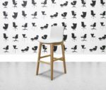 refurbished elite bill bar stool white shell seat