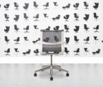 refurbished herman miller setu chair  white frame grey mesh