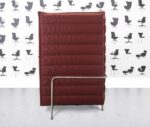 refurbished vitra alcove high back sofa red fabric