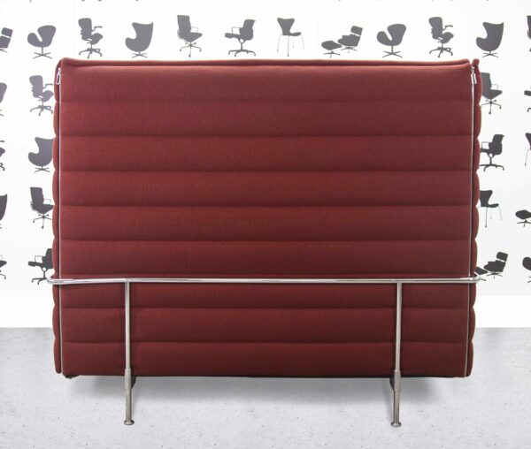 refurbished vitra alcove high back sofa red fabric