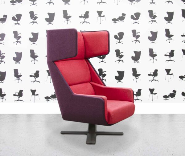 refurbished buzzi space buzzime lounge chair red fabric