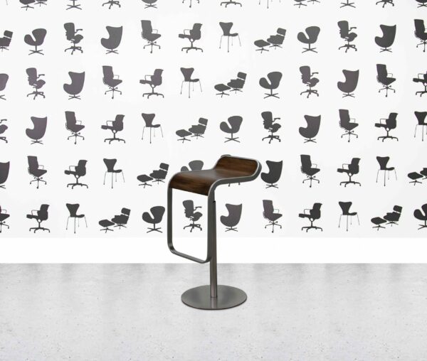 refurbished lapalma lem bar stool brown leather seat