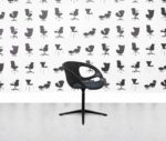 refurbished fritz hansen rin conference chair black frame with blue padding