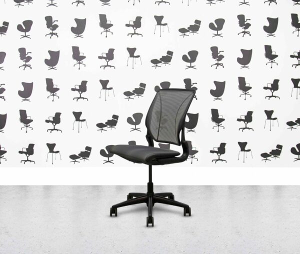refurbished humanscale liberty task chair grey mesh back and seat no arms
