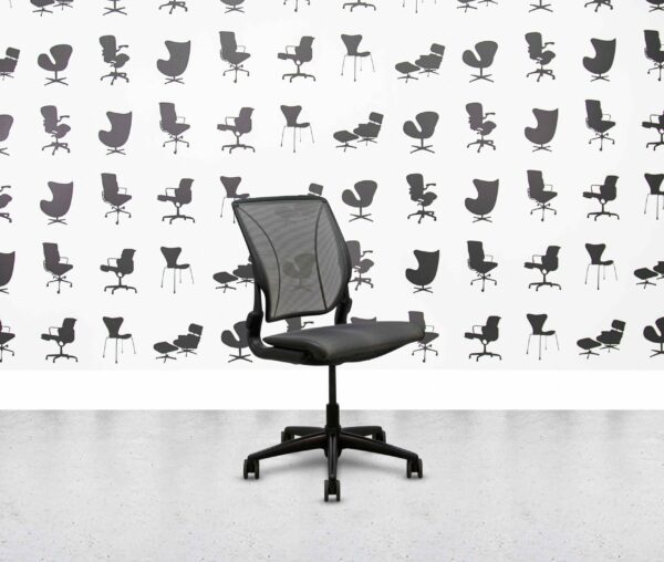 refurbished humanscale liberty task chair grey mesh back and seat no arms
