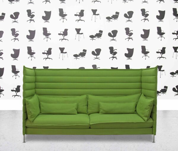 refurbished vitra alcove high back sofa emerald fabric