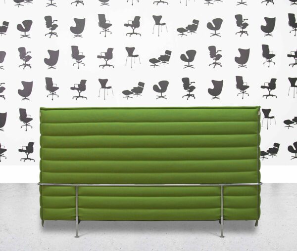 refurbished vitra alcove high back sofa emerald fabric