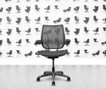 refurbished humanscale liberty task chair polished aluminium grigio grey leather