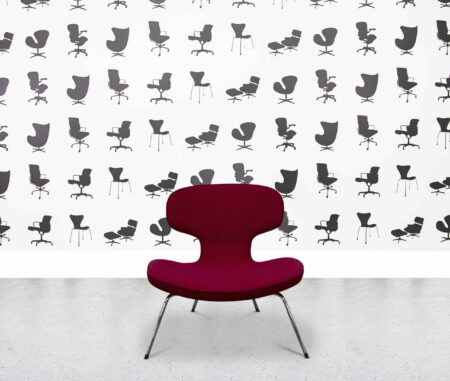 refurbished artifort libel lounge chair by rene holten crimson red