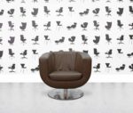 refurbished b&b italia tulip armchair walnut leather