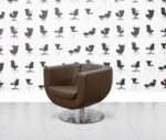 refurbished b&b italia tulip armchair walnut leather