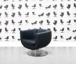 refurbished b&b italia tulip armchair abyss blue leather