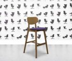 refurbished allermuir jaicer jrc5 oak stool violet fabric