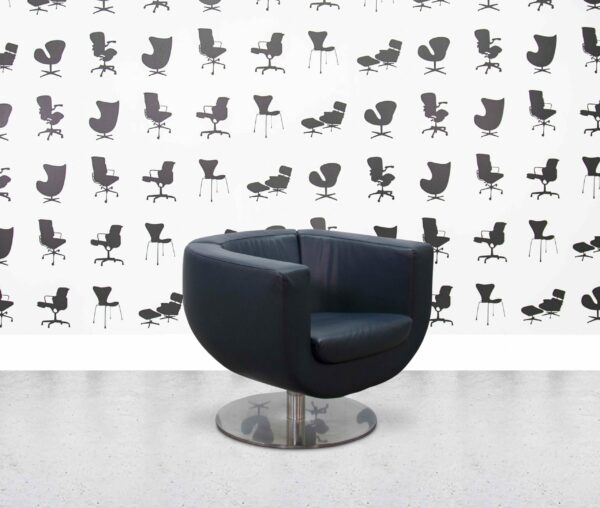 refurbished b&b italia tulip armchair abyss blue leather